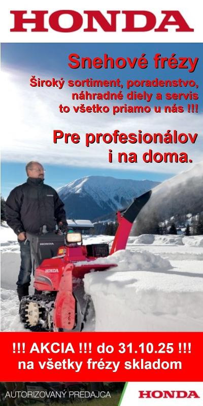 Akcia snehové frézy Honda